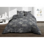 Parure de Lit 140x190 en Pur Coton - Gris Linea avec Taies d'Oreiller