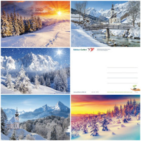 Lot de 50 cartes postales hivernales des Alpes - Edition Colibri