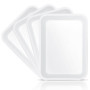Set de 4 Plateaux de Service Rectangulaires en Plastique VINATO - Blanc, Empilables et Pratiques
