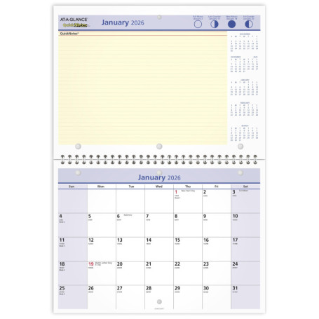 Calendrier mural mensuel QuickNotes 2026 - At-A-Glance