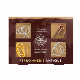 Professor PUZZLE - Set de 4 Casse-têtes Métalliques Inspirés des Civilisations Anciennes