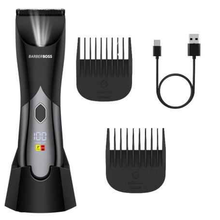 Tondeuse intime sans fil BarberBoss pour homme - Étanche et réglable