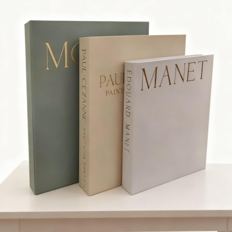 Lot de 3 Livres Décoratifs en Lin avec Fermeture Magnétique - Élégance et Rangement