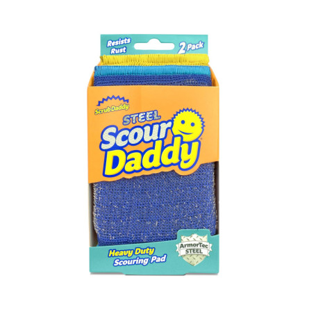 Scrub Daddy Scour Daddy - Éponge à Récurer en Acier pour Vaisselle - Lot de 2