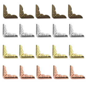 Lot de 200 protections d'angle en métal pour livres - Style vintage