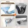 Set de 2 Brosses Toilettes WC en Silicone avec Support Mural - Euqvunn