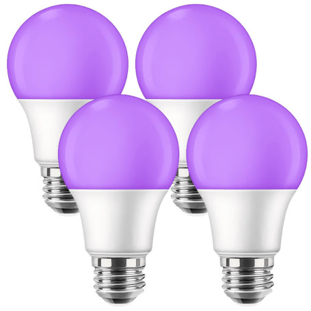 Lot de 4 Ampoules UV LED E27 9W - Lumière Noire pour Fêtes et Discothèques