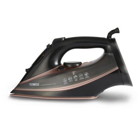 Fer à Repasser Vapeur TOWER CeraGlide 3100W - Or Rose et Noir