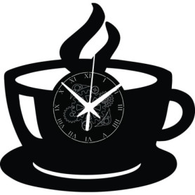 Horloge Murale Tasse de Café en Vinyle - Instant Karma Clocks