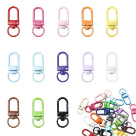 Fermoirs Mousquetons Pivotants Multicolores - 52 Pièces en Métal pour Bricolage