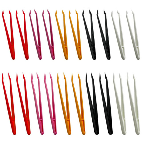 TRKETK 20 Pinces à Épiler en Plastique pour Enfants - Couleurs Variées