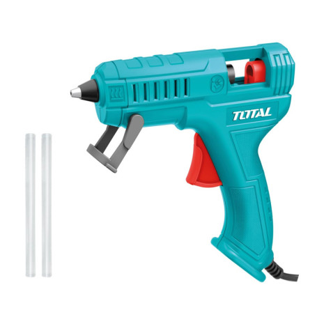 Pistolet à Colle TOTAL 100W - Idéal pour Bricolage et Réparations avec 2 Bâtons Inclus