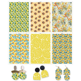 OTCRAFT Lot de 24 Feuilles de Transfert pour Bijoux - Motifs Tournesol et Fleurs