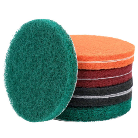 QWORK Set de 8 Tampons à Polir Abrasifs 125 mm - Grain P80 à P600