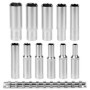 Jeu de 11 clés à douille QWORK 4-13 mm en acier chrome-vanadium