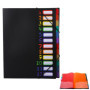 Classeur Extensible A4 avec 24 Pochettes Colorées - Organiseur de Documents Noir
