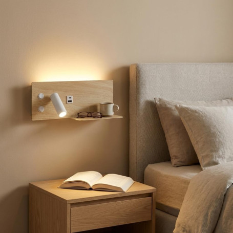 Applique LED Murale Alpinaluz avec Éclairage Orientable et Charge USB