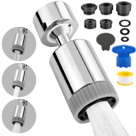 Mousseur de Robinet Cuisine 3 Modes avec Rotation 360°