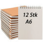 Lot de 12 Cahiers à Spirale A6 ZEONHEI - 60 Feuilles Blancs pour Journal Intime