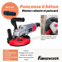 FANZWORK Ponceuse à Béton 180mm Fraiseuse à Béton Set avec Meuleuse Diamantée et capot d'aspiration (2000W/180mm)
