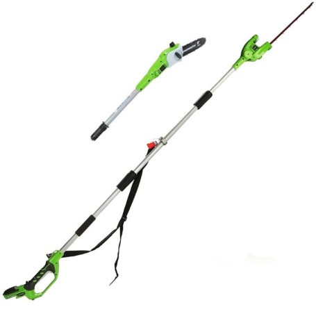 Greenworks Élagueuse et Taille-Haie 2-en-1 sur Perche Télescopique