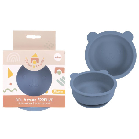 Bol Ventouse en Silicone Bleu pour Enfants - DORON & CHARLIE