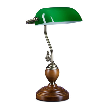 Lampe de Bureau Banquier Relaxdays avec Abat-Jour en Verre Vert