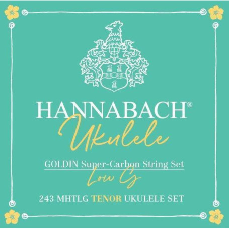 Jeu de 4 cordes pour ukulélé ténor Hannabach Super-Carbon Goldin - Tension moyenne-élevée