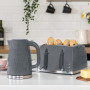 Grille-pain 4 tranches Russell Hobbs - Design nid d'abeille gris avec fentes extra larges
