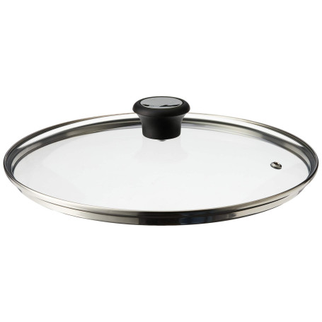 Couvercle en Verre Tefal 28 cm avec Anneau en Acier Inoxydable