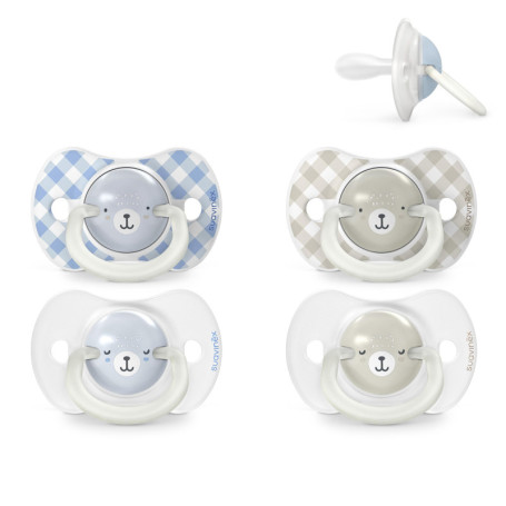 Lot de 4 Sucettes Brillantes pour Bébés 0-6 Mois - Suavinex Wild&Free