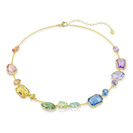 Collier Gema Multicolore en Cristal Swarovski avec Placage Or