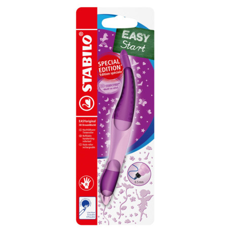 STABILO EASYoriginal 3D DreamWorld - Stylo Roller Ergonomique pour Enfants - Encre Effaçable Mauve