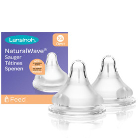 Tétines Lansinoh Natural Wave XS x2 - Silicone Souple pour Nouveau-nés