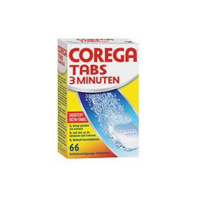 Corega Tablettes Nettoyantes Rapides pour Prothèses Dentaires - 66 Pièces