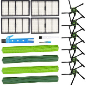 Kit de Rechange pour Aspirateur iRobot Roomba S9 - 2 Brosses, 4 Filtres, 6 Brosses Latérales