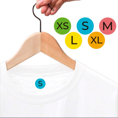 720 Étiquettes de Tailles de Vêtements - Autocollants Ronds Colorés pour Identification