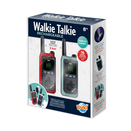 Talkie-Walkie Rechargeable Longue Portée 5 km - Lot de 2 avec Chargeur et Accessoires