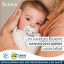 Sucettes de Nuit Phosphorescentes Biolane - Lot de 2 Tétines Anatomiques 18 mois - Rose et Beige