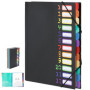 Trieur Document A4 12 Compartiments avec Ouverture Plate - Organiseur Noir