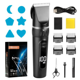 Tondeuse à Barbe et Cheveux Cozary avec Écran LED - Rechargeable et Silencieuse