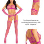 PARUPRUP Femme Sexy Résille Ensemble Lingerie Creux Bodystocking Sans Manches Haut Élastiques Porte-Jarretelles Transparente Bod