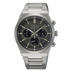 Montre Seiko Chronographe Argentée avec Cadran Gris