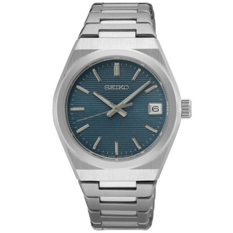 Montre Seiko Analogique en Acier Inoxydable avec Cadran Bleu