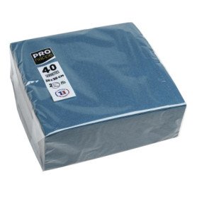 Serviettes en Papier Micro-Gaufré Bleu Pacifique - 40 Unités 38x38 cm