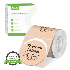 Rouleau d'Étiquettes Thermiques Kaki pour Étiqueteuse Nelko PM220 - 150 Feuilles Auto-Adhésives