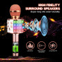 ShinePick Microphone Karaoke sans Fil, Micro Karaoké Bluetooth Portable avec LED Lumière Disco pour Enfants/Adultes Chanter, Com