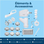 Presse à Pâtes pour KitchenAid Robots Pâtissiers par MMOBIEL – 7-en-1 Machine à Pâtes- Plaques Interchangeables pour Fusilli, Ri