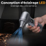 NACKEO Souffleur Air Comprimé 230000 TR/Min, Soufflette Électrique avec Batterie 10500 mAh et Lampe LED, Mini Souffleur Puissant