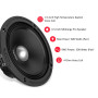 RECOIL MS65-4P Haut-parleurs de Voiture Audio Pro de Milieu de Gamme de 6,5 Pouces (16-17 cm), 600 Watts Max, 300 Watts RMS, 4Oh